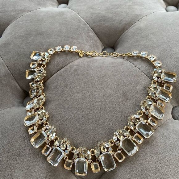 J crew cluster drop stone necklace crystal - Picture 1 of 7